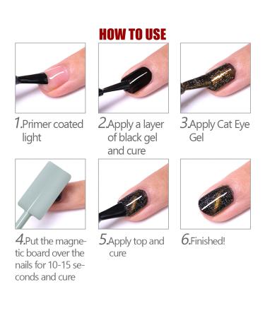 JERCLITY 10-Piece Cat Eye Nail Magnet Set for Cat Eye Gel Polish - Double-Head Flower Design Magnetic Pens for DIY Nail Art - Multi-Function Magnet Board Included - Buy Online on GoSupps.com