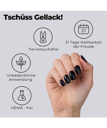 Original Miss Sophie UV Gel Nail Foils - Black Velvet UV Gel Polish Strips for Finger & Toenails - Long-Lasting Solid Color - Buy Online on GoSupps.com