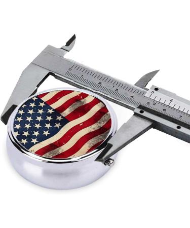 Portable Metal Pill Box - American Flag Design | 3-Compartment Travel Accessory for Small Pills - Buy Online on GoSupps.com