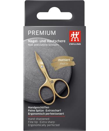 ZWILLING Combi Nail Scissors (Scissors for Nails and Cuticles Curved Edge and Fine Tip for Precise Cut) Premium Gold 90 mm - Buy Online on GoSupps.com