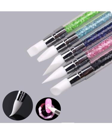 Mwoot 5pcs Gel Nail Art Pen Set | Silicone Brush & Acrylic Handle | Professional Nail Art Tools for Salon & Home Use - Buy Online on GoSupps.com