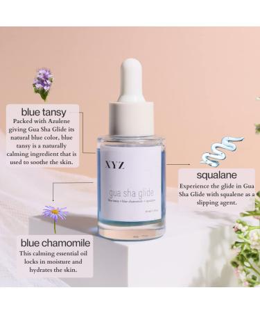 XYZ Hydrating Gua Sha Glide Face Oil with Azulene Blue Tansy & Squalene - Soothing Moisturizer for All Skin Types - 1 fl oz - Buy Online on GoSupps.com