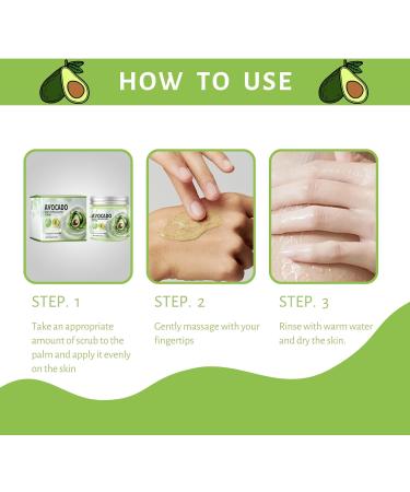 Avocado Body Scrub Exfoliating Body Scrub Body Exfoliator Foot Scrub Dead Skin Remover for Body Natural Deep Cleansing Softening & Nourishing Skin Exfoliator for Men Women - Buy Online on GoSupps.com