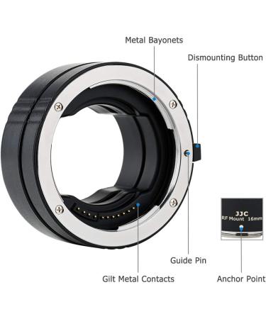 JJC RF Mount Auto Focus Macro Extension Tube Ring Set for Canon EOS R / R3 / R5 / R6 / Mark II / R6 / R7 / R8 / R10 / R50 / RP Mirrorless Cameras - Ideal for Canon RF Mount Lenses, Perfect for Macro Photography - Buy Online on GoSupps.com