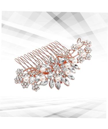 DOITOOL 1pc Crystal Headpiece Bridal Side Comb Bridal Headpiece Pearl Hair Accessories Pearl Tiara Rhinestone Hair Comb Hair Scrunchie Chiffon Rhinestones Wedding Bride - Buy Online on GoSupps.com
