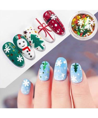 12 Boxes Christmas Nail Art Ornaments Christmas Nail Decoration Snowflake Nail Sequins Reindeer Nail Stickers Snowflake Manicure Sticker Nail Nail Supplies Plastic - Buy Online on GoSupps.com