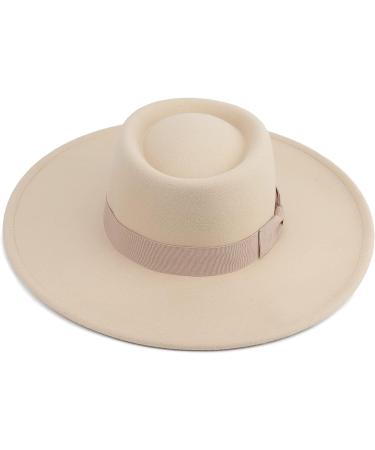 Pro Celia Women's Wide Brim Fedora Hat - Oval Rice - Buy Online on GoSupps.com