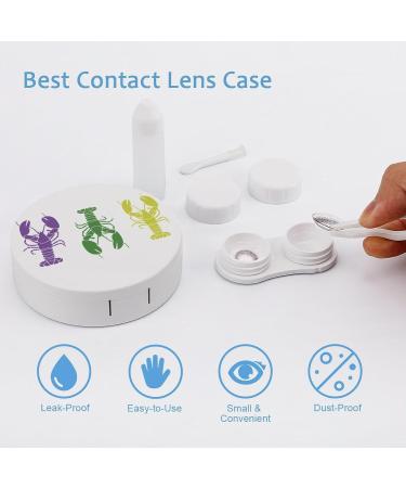 Mardi Gras Crawfish Round Contact Lens Kit - Portable & Cute Storage Box with Mirror - Buy Online on GoSupps.com