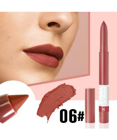 3Pcs Matte Lipstick & Lip Liner Set - Waterproof & Long Lasting 24 Hour Wear in Purple, Mauve, Pink, Red, Brown - Includes Sharpener - Original 6&7&10 Shades - 3 Count Pack - Buy Online on GoSupps.com