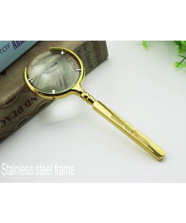 Handheld Glass 10x Lens - 10 LED Lights - Portable Glass Suitable for The Elderly Low Vision Reading Books Pages Magazines Newspapers and Maps HD Glass (Color : Parent) Good Times - Buy Online on GoSupps.com