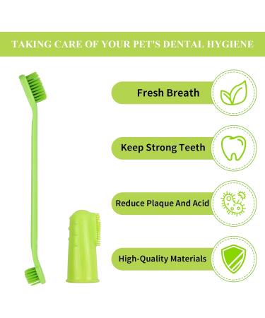Pinsheng Dog Toothbrush Set - 2 Silicone Finger Brushes & 4 Dual-Head Toothbrushes for Dogs & Cats | Effective Pet Dental Care - Buy Online on GoSupps.com