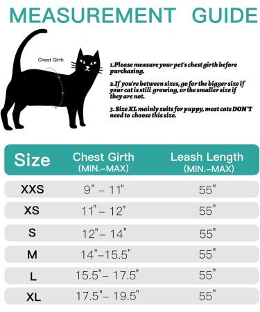 Balaynor Cat Harness and Leash Set - Escape Proof and Comfortable Vest for Walking - Adjustable Size L (Chest 15.5-17.5) - Turquoise with Reflective Strips - Buy Online on GoSupps.com