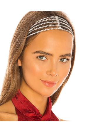 STONEFANS Rhinestone Layered Headpiece | Bridal Silver Elastic Headband for Women and Girls - Buy Online on GoSupps.com