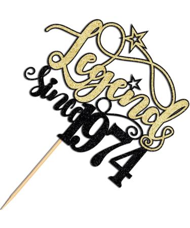 WRACKKIAR Legend Since 1974 Cake Topper Cheer 50th Cake Topper Happy 50th Birthday Cake Topper Funny 50 and Fabulous Decoration (1974) - Buy Online on GoSupps.com