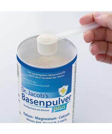 Dr Jacob's Base Powder Plus with Real Lemon - 300g | Vegan Muscle Bone Heart & Blood Pressure Support - Potassium Calcium Magnesium Zinc & Vitamin C & D - Buy Online on GoSupps.com