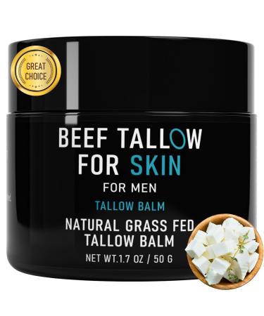 pekinly Beef Tallow for Skin Beef Tallow Skin Care for Men Mens Skincare Moisturizer for Face Neck Deeply Nourishing and Moisturizing Unscented Original Tallow Face Moisturizer for Men 1.7 OZ