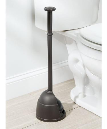 mDesign Hyde Collection Bronze Toilet Plunger Set with Compact Storage Holder - 2 Pack - Buy Online on GoSupps.com