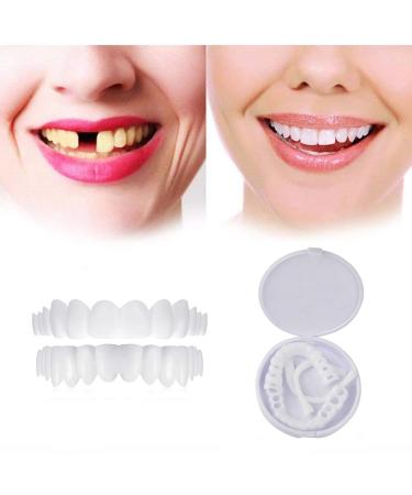 Flipped warm 2 pairs of teeth to put on veneers teeth set at the top and bottom cosmetic veneers teeth lightening dentures provisional dentures fake tea dentation