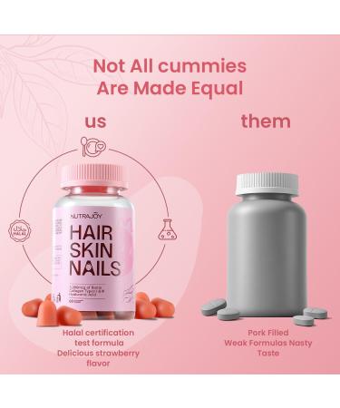 Hair Skin and Nails Gummies 5000 mcg Biotin Gummies Advanced Pectin Formula for Hair Growth Support and Radiant Appearance biotin for Hair Growth Women Strawberry Flavor 30 Gummies 30 Count (Pack of 1) - Buy Online on GoSupps.com