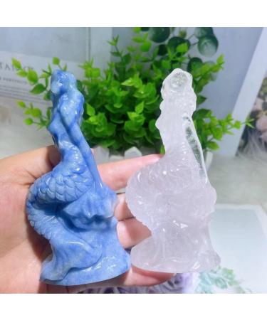 Crystal Rough 1pcs Natural Purple Cloud Mother Stone Crystal Stone Hand-Carved Lovely Mermaid Home Decoration Crafts (Color: 105MM Size: 1PCS) - Buy Online on GoSupps.com