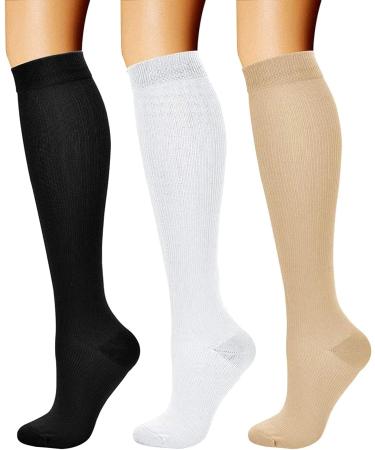 3 Pairs XXL Compression Socks for Varicose Vein, Diabetic, Sports - Men's & Women's (Color: Zh420, Size: XXL EUR 43-47) - Buy Online on GoSupps.com