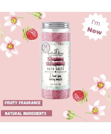 Bella & Bear Strawberry & Raspberry Bath Salts 17.6oz | Detox Foot Soak with Fruity Scent - Buy Online on GoSupps.com