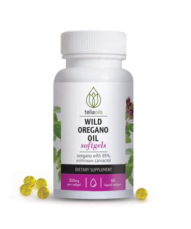 Teliaoils Wild Oregano Oil Softgels Capsules. High Carvacrol and Quality 60 Softgels - Buy Online on GoSupps.com