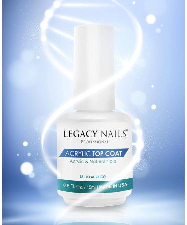 Legacy Nails Acrylic Top Coat 15ml - Shiny Finish for Gel and Natural Nails - Buy Online on GoSupps.com