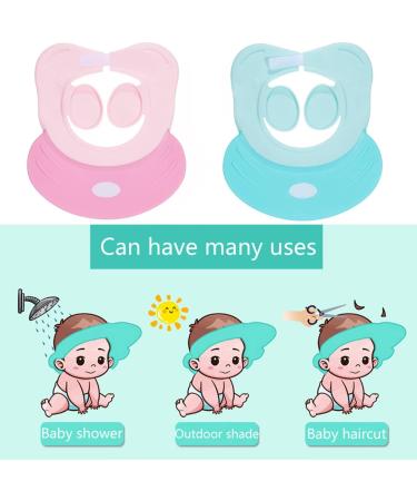 Baby shower cap children shampoo visor toddler bath shield hat kids Washing head Hair rinser Prevents Water from Pooling in Face for To protect the eyes and ears (blue) - Buy Online on GoSupps.com