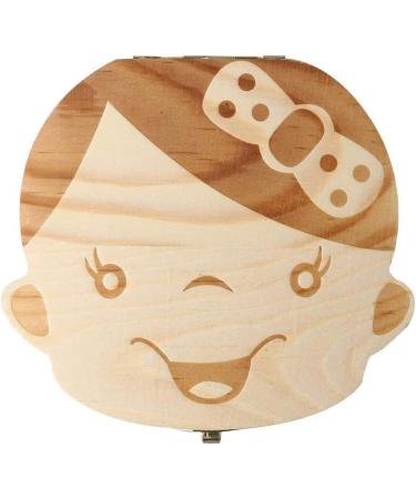 Wooden Baby Teeth Save Box - Kids Tooth Organizer in Souvenir Wood Gift (Girl) - Buy Online on GoSupps.com