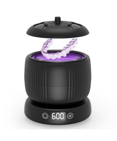 Nettoyeur Ultrasons 45kHz Low Noise Ultrasonic Cleaner Profondeur 360 190ml 25W 3 R glages de Temps Bac Ultrasons pour Proth ses Dentaires Appareils Contention Bijoux (noir) H14 Noir