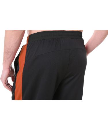 Men's Lightweight Orange Sweatpants with Zipper Pockets - Large Size for Workout, Jogging, Gym, Running | Open Bottom Training Pants - Buy Online on GoSupps.com