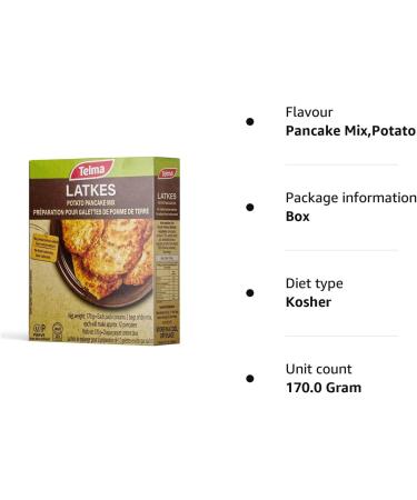 Telma Latkes Potato Pancake Mix - 2 Bags, 24 Pancakes - 170g x 1 Pack - Buy Online on GoSupps.com