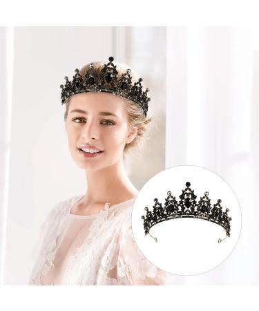Shop Minkissy Vintage Baroque Crown | Strass Gemstone Tiara for Engagement & Wedding - Elegant Silver & Blue Hair Accessory - Buy Online on GoSupps.com