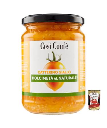 Italian Gourmet E.R. Cos Com' Datterino Giallo Dolcimet Tomate jaune Datterino coup e en deux tomates italiennes pot de 350 g + bo te italienne Gourmet Polpa di Pomodoro 400 g