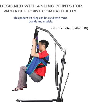 Patient Lifter Heavy Duty Transfer Belt Hoist Toileting Sling Divided Leg Reusable Shower Sling Universal Handicap Lift Commode Sling with Four Point Support Tranfer Sling Blue S - Buy Online on GoSupps.com