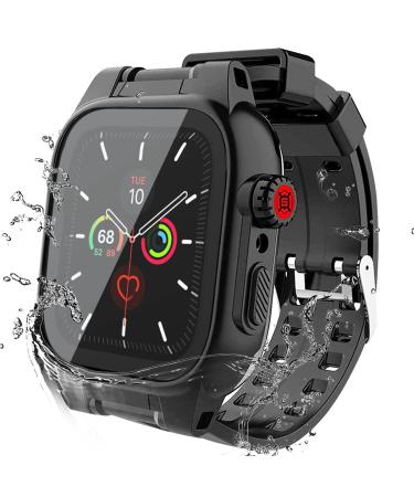 Apple Watch 44mm Series 6/5/4/SE Waterproof Case, Full-Body Protective Case with Screen Protector, Rugged Shockproof Dustproof Case for Series 6 Series 5 Series 4/SE 44mm