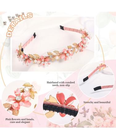 IYOU Princess Girls Headband Pink Flower Hair Bands Floral Leaf Birthday Communion Hair Accessories for Kids - Buy Online on GoSupps.com
