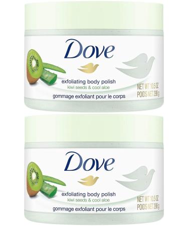 Dove Exfoliating Body Polish Kiwi Seeds & Cool Aloe 10.5 Ounce (Pack of 2)
