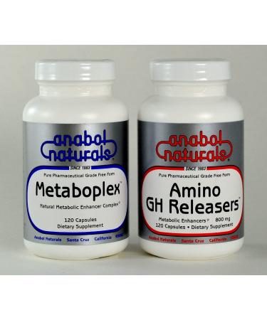 Anabol Naturals Meta GHR Stack: Metaboplex 120 caps 600 mg and Amino GHReleasers120 caps 800 mg