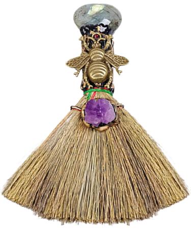 Broom Pendant | Natural Small Wiccan Ritual Broom Cute Car Pendant Handmade Crystal Wand Points Broom Miniature Home Decor for Halloween Decoration Frifer - Buy Online on GoSupps.com