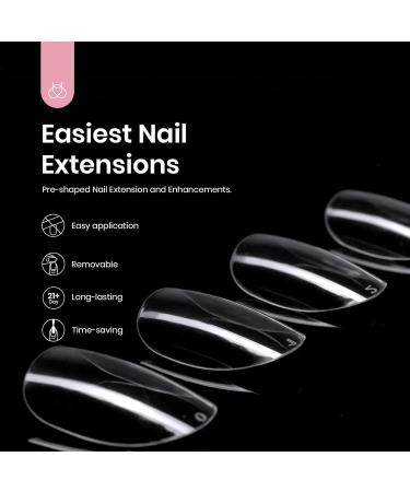 Beetles Gel Nail Tips - 500 Pcs Clear Short Oval False Nails for Easy DIY Extensions & Gel Polish - Buy Online on GoSupps.com
