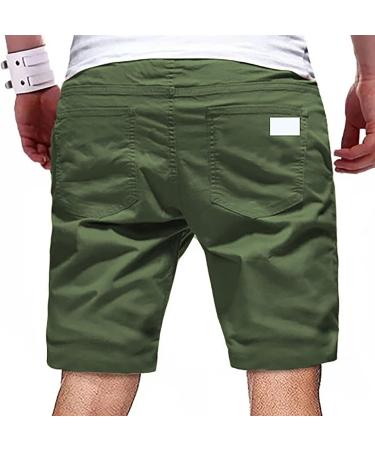 kbndieu Men's Cargo Shorts - Multi Pocket Zipper Golf Shorts for Summer - Green, Medium - Buy Online on GoSupps.com