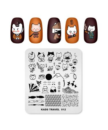 KADS Nail Art Stamping Plates Set Image Template Stencils Pattern with Stamping Plates Holder Case Organizer (TR012)