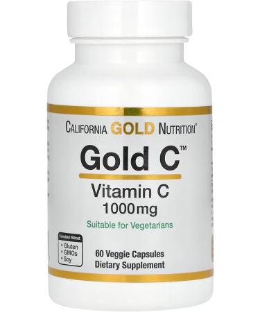 Gold C USP Grade Vitamin C Compatible With California Gold Nutrition 1 000 mg 60 Capsules + Bonus Pill Organizer Weekly Pill Organizer Mini - Buy Online on GoSupps.com