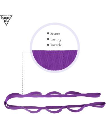 Forbidden Road Stretch Strap 6ft - 8ft Yoga Strap with 10 Loops - Green/Black/Blue/Purple - Exercise Band for Physical Therapy - Buy Online on GoSupps.com