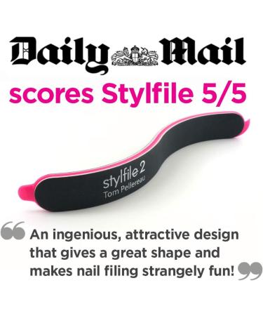 StylFile Curved Nail File with 240/400 Grit for Manicures - Professional 3-in-1 Emery Boards for Nails with Cuticle Pusher Under-Nail Skimmer - Premium Nail Products and Nail Essentials for Women 1 Count (Pack of 1) - Buy Online on GoSupps.com