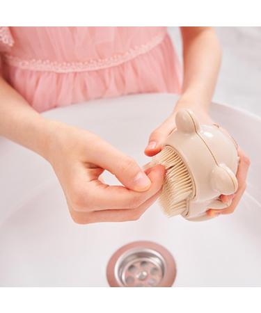 Shitafe Bear Finger Nail Brush | Cute Bear Cleaning Nail Brush | Easy To Grasp Gentle Bristles Nail Brush For Cleaning Fingernails Men And Women Beige - Buy Online on GoSupps.com