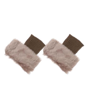 Besportble 2 pairs of boots from fur boot cuff cover cuff made of synthetic fur ankle boots for women boot cuff-topper ankle warmer hairy shoes women acrylic