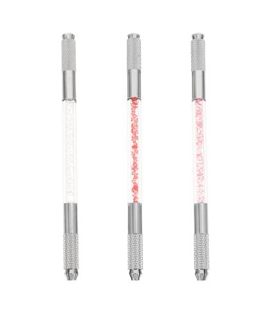 Healeved 3pcs Fruit Embroidery Pen Eyebrow Microblading Kit Eyebrow Embroidery Hand Tools Makeup Tool Copper 1 count (Pack of 1) Assorted Color